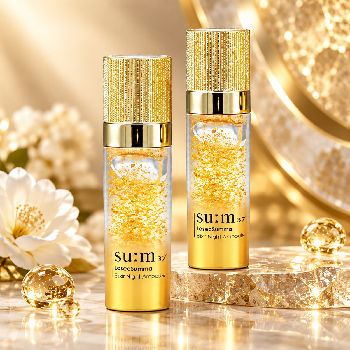 su:m37°甦秘 鎏金溯茫無痕純金夜安瓶 10ml 長瓶（V2018）