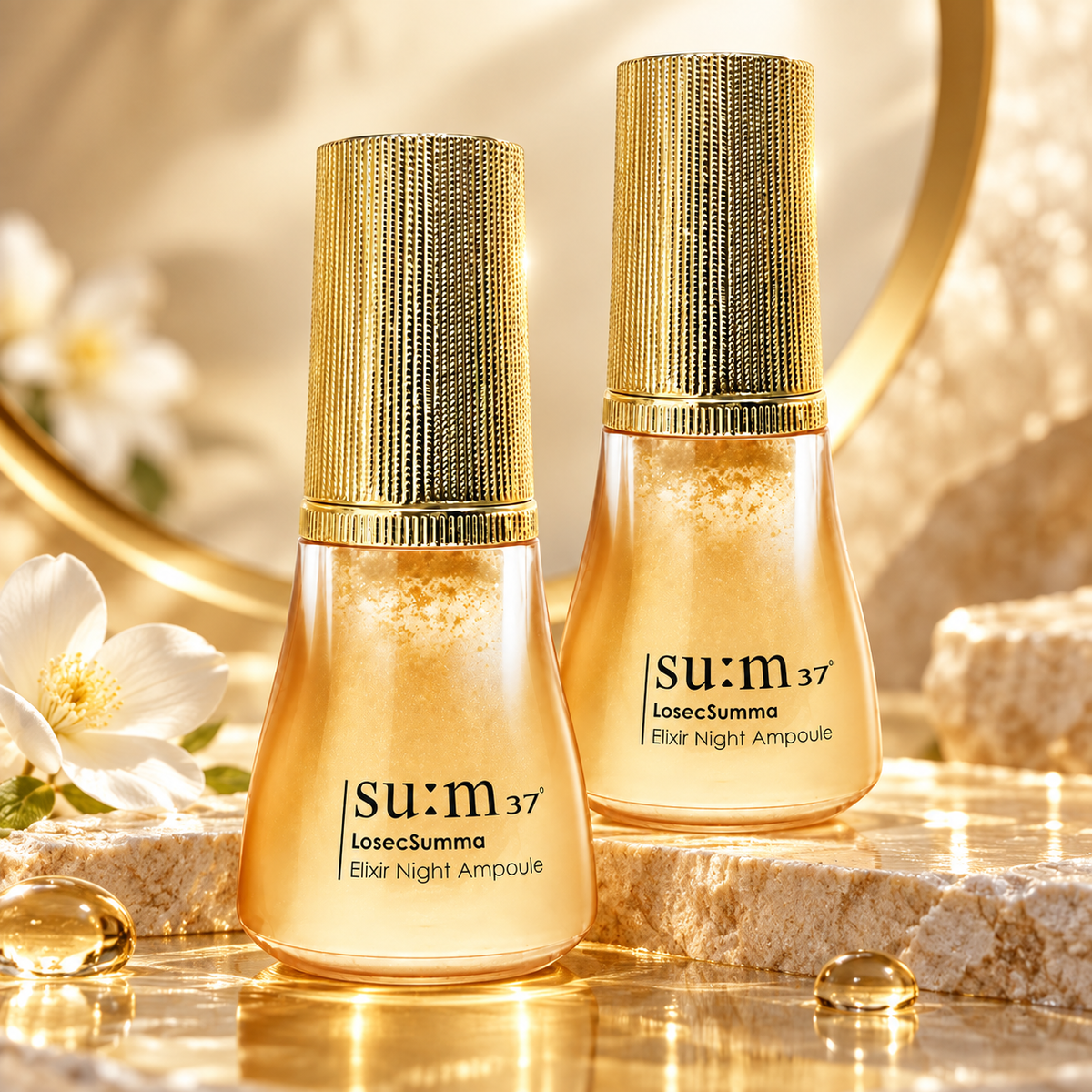 su:m37°甦秘 鎏金溯茫無痕純金夜安瓶 10ml 短瓶（V2018）
