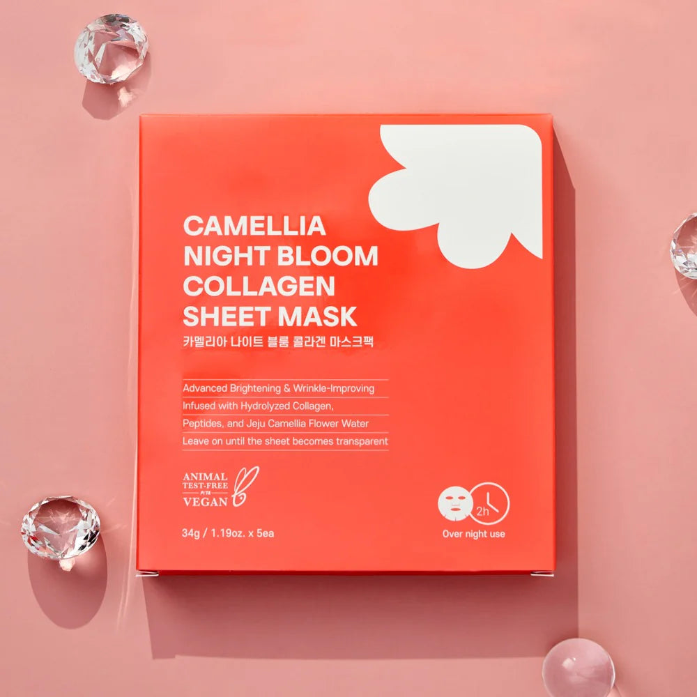 Jejuindi Camellia Night Bloom Collagen Sheet Mask 5 Sheets (P3868)