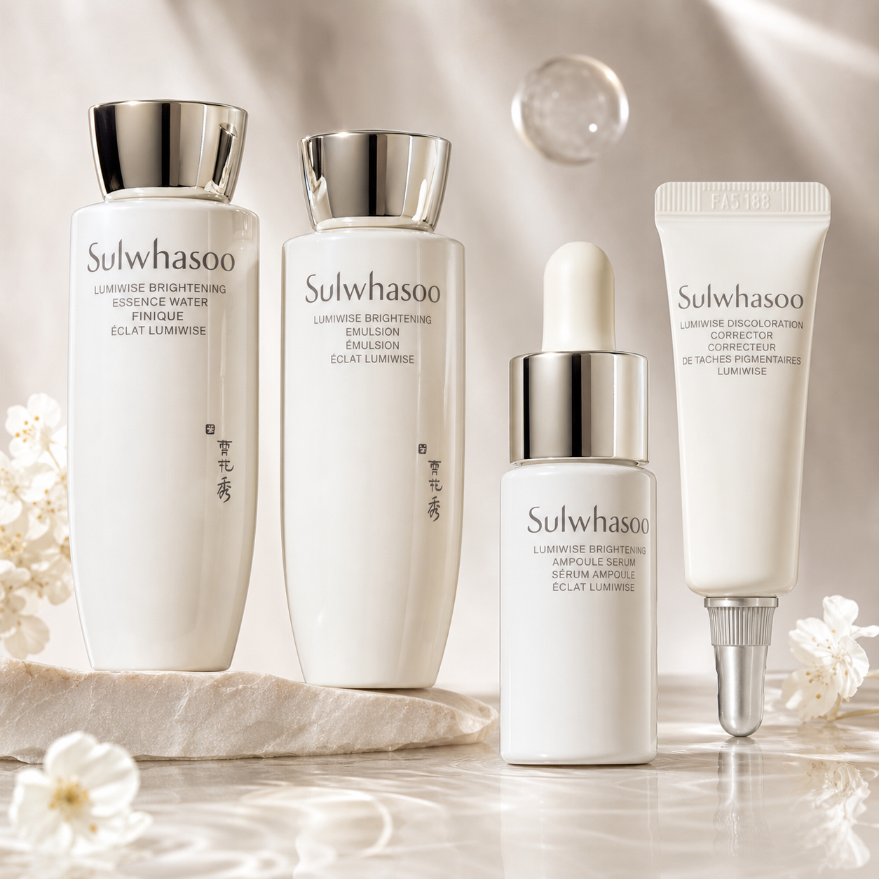 Sulwhasoo雪花秀滋晶煥白淨亮水乳中樣4件套組（V0066）