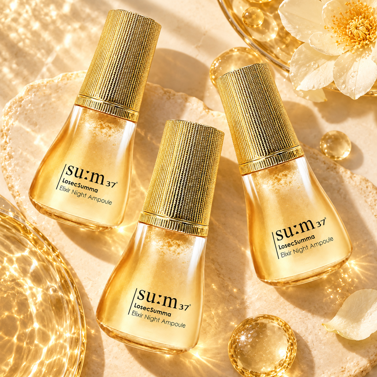 su:m37°甦秘 鎏金溯茫無痕純金夜安瓶 10ml 短瓶（V2018）