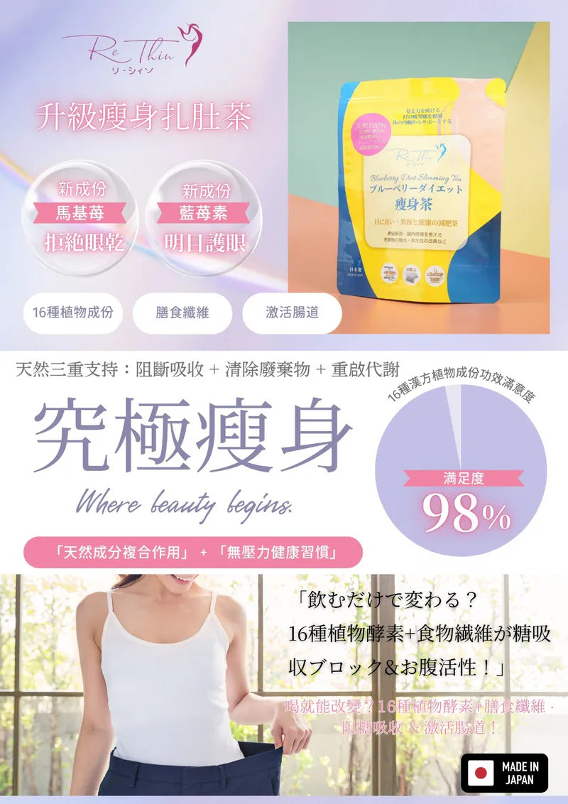 RE.THIN 護眼瘦身扎肚茶 3G X 20PCS