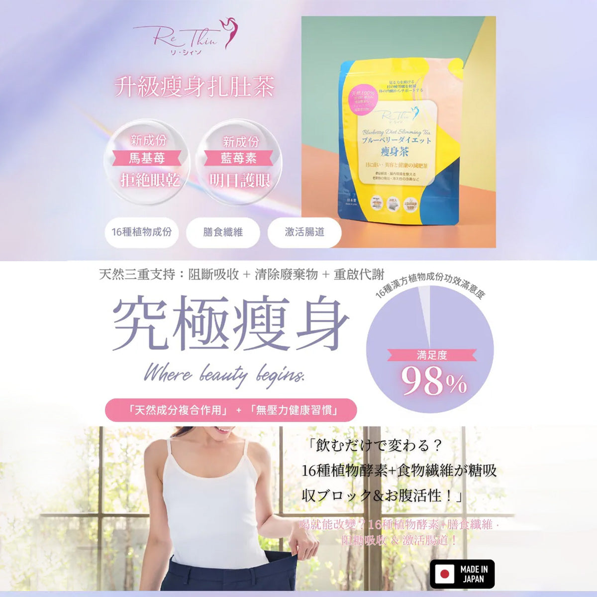 RE.THIN 護眼瘦身扎肚茶 3G X 20包