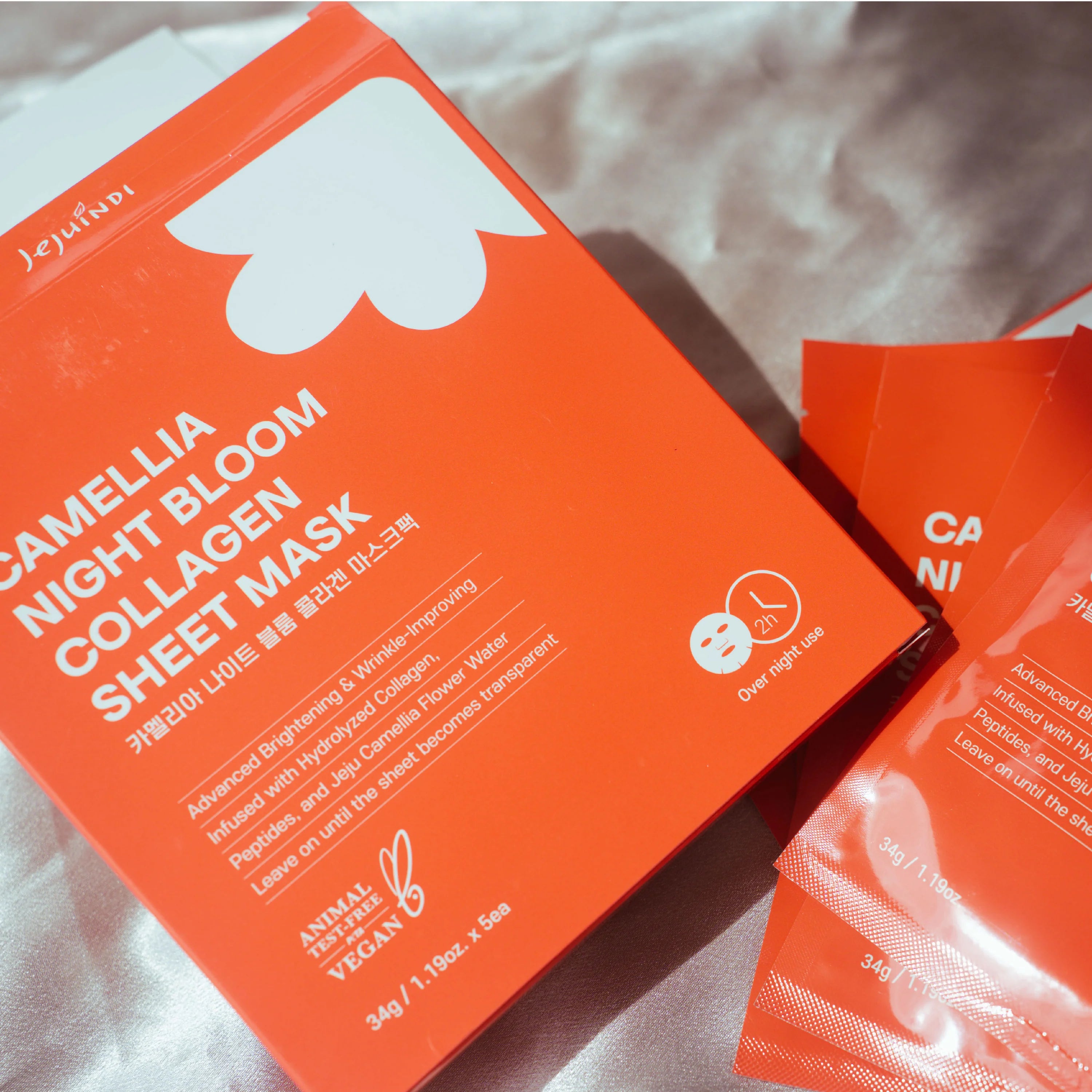 Jejuindi Camellia Night Bloom Collagen Sheet Mask 5 Sheets (P3868)